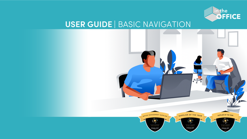Cover of the intheOffice user guide, basic navigation